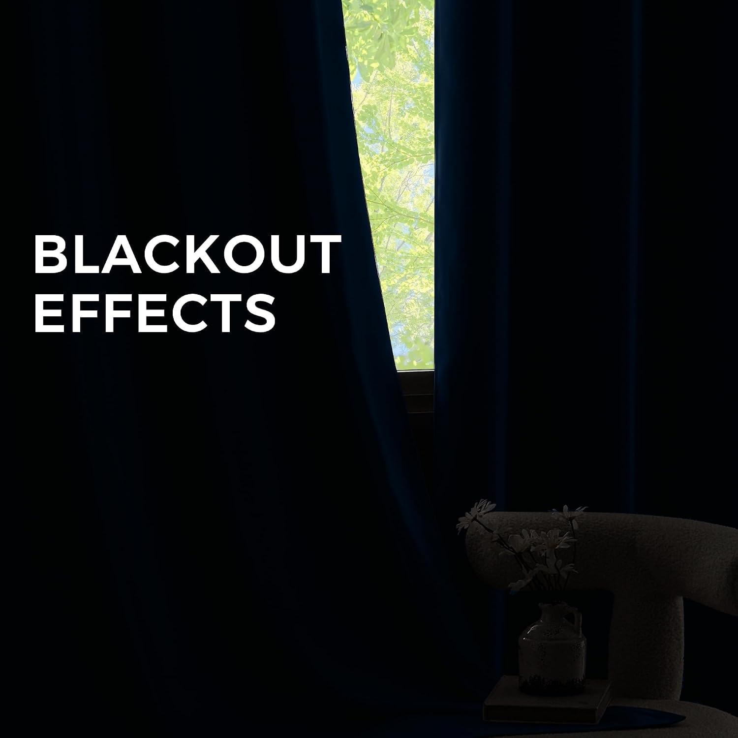 image:imageNICETOWN Grey Light Blocking Curtains 96 Inches Long 2 Panels for Living Room Bedroom Office Thermal Insulated Blackout Drapes Solid Grommet Noise Reducing Window Curtains W40Morrocan Blue
