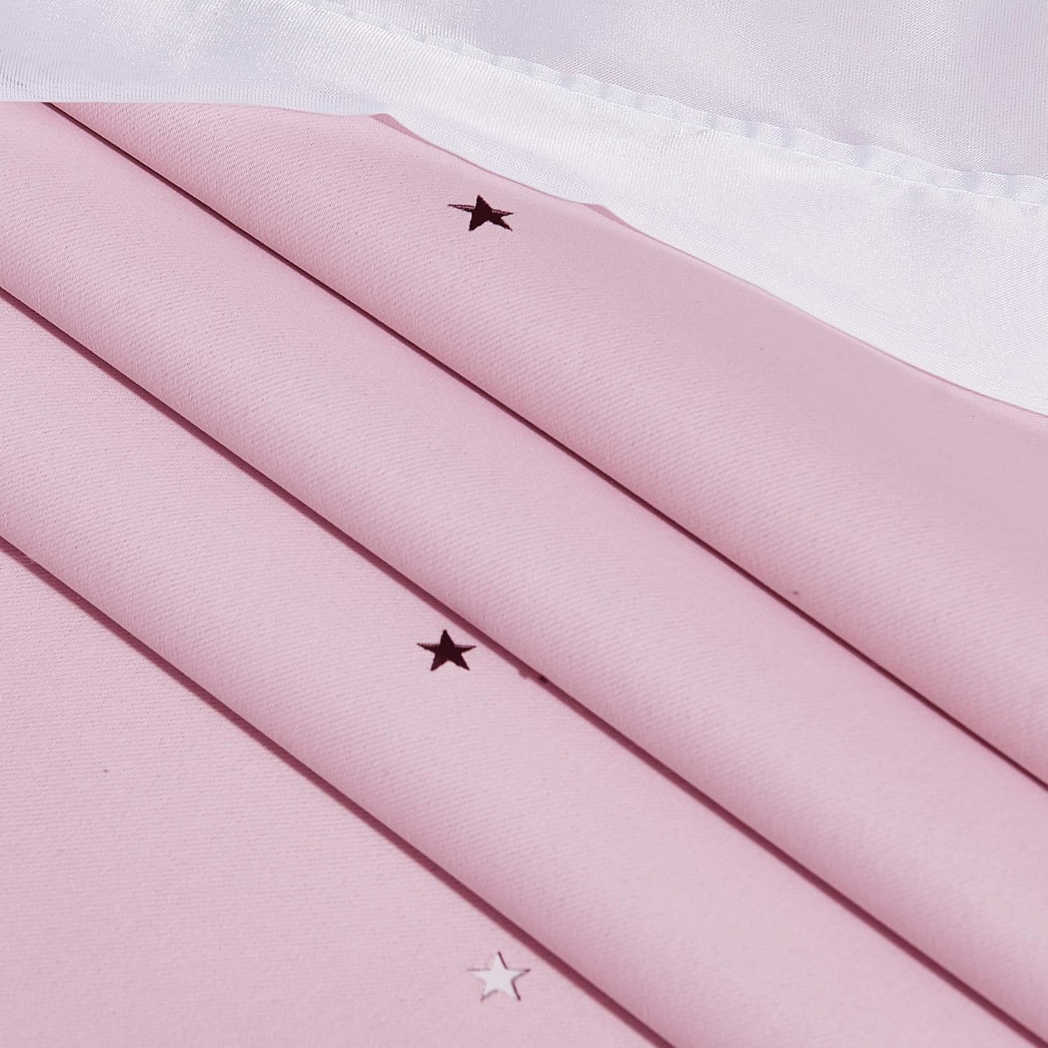 image:imageNICETOWN Kids Boys Blackout Curtains DoubleDeck Sheer Panel amp Star Drapes for Living Room Window Treatments with Tie Backs Blue 1 Pair W52 x L95Lavender Pink