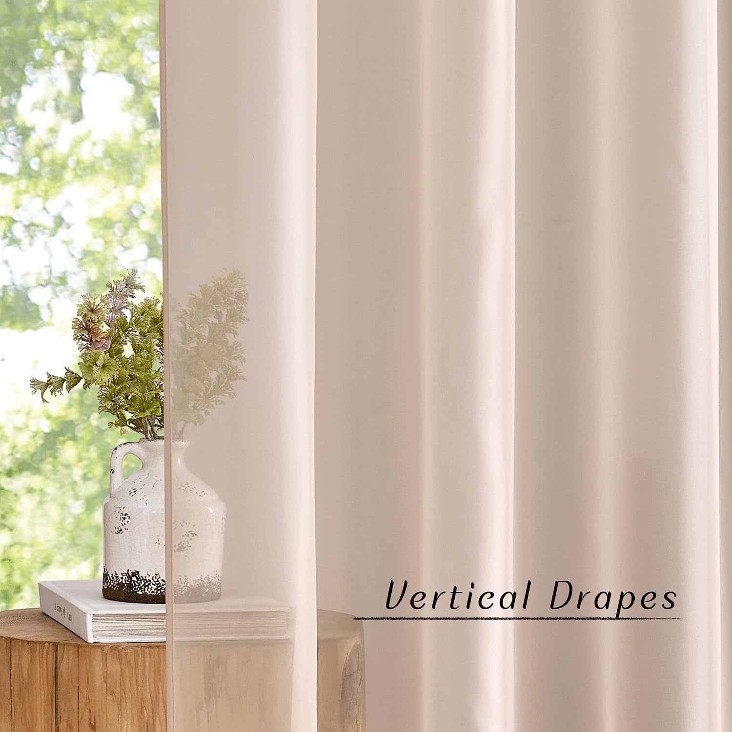 image:imageNICETOWN Patio Door Sheer Curtains 96 inch Length Ring Top Voile Textured Airy Sheer Curtains and Drapes Elegant for BedroomLiving Room Home Decor Beige 54 inch Wide 2 PanelsTaupe