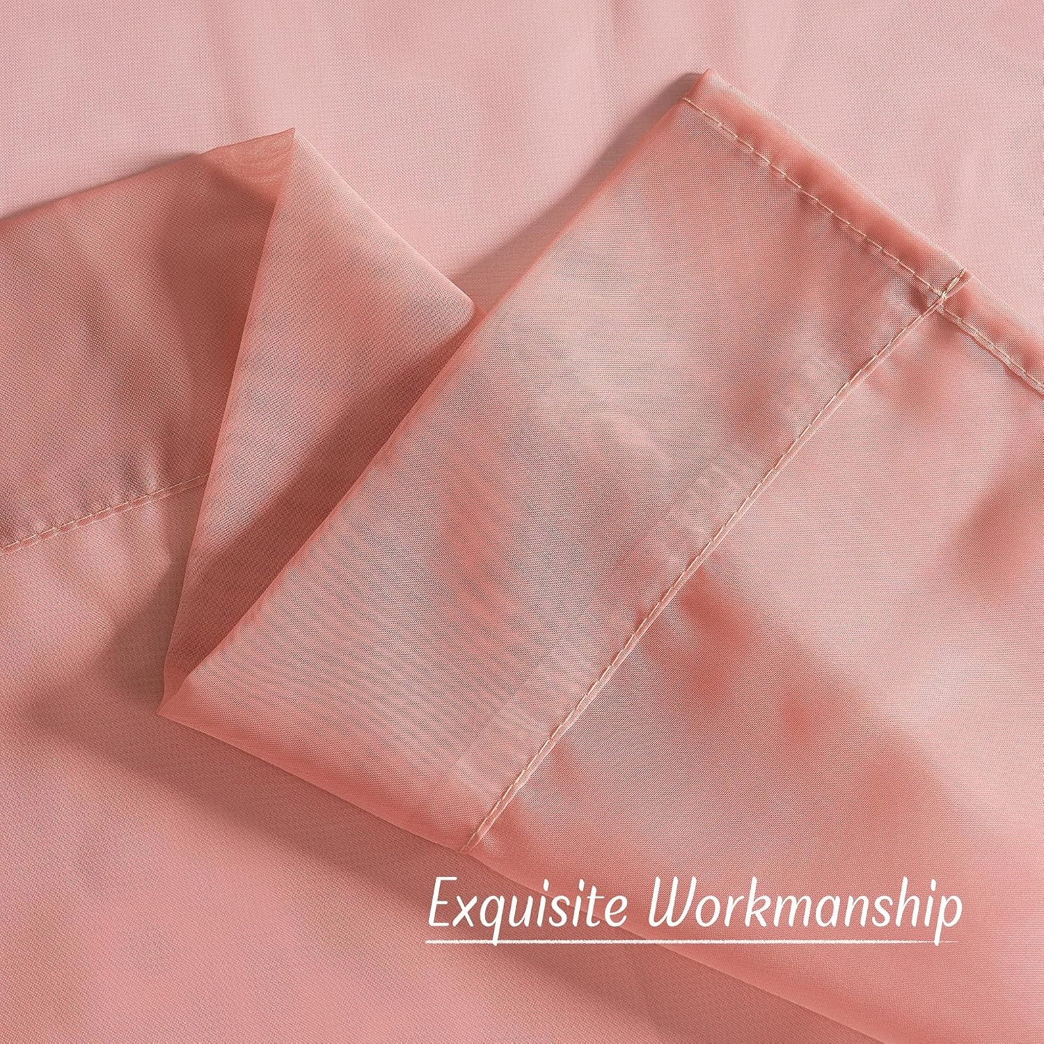 image:imageNICETOWN Patio Door Sheer Curtains 96 inch Length Ring Top Voile Textured Airy Sheer Curtains and Drapes Elegant for BedroomLiving Room Home Decor Beige 54 inch Wide 2 PanelsCoral Pink