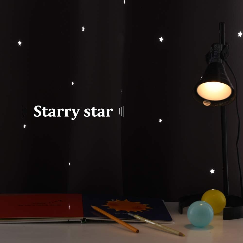image:imageNICETOWN Sage Green Nursery Curtain with Cut Out Stars W52 x L63 2 PanelsGrey