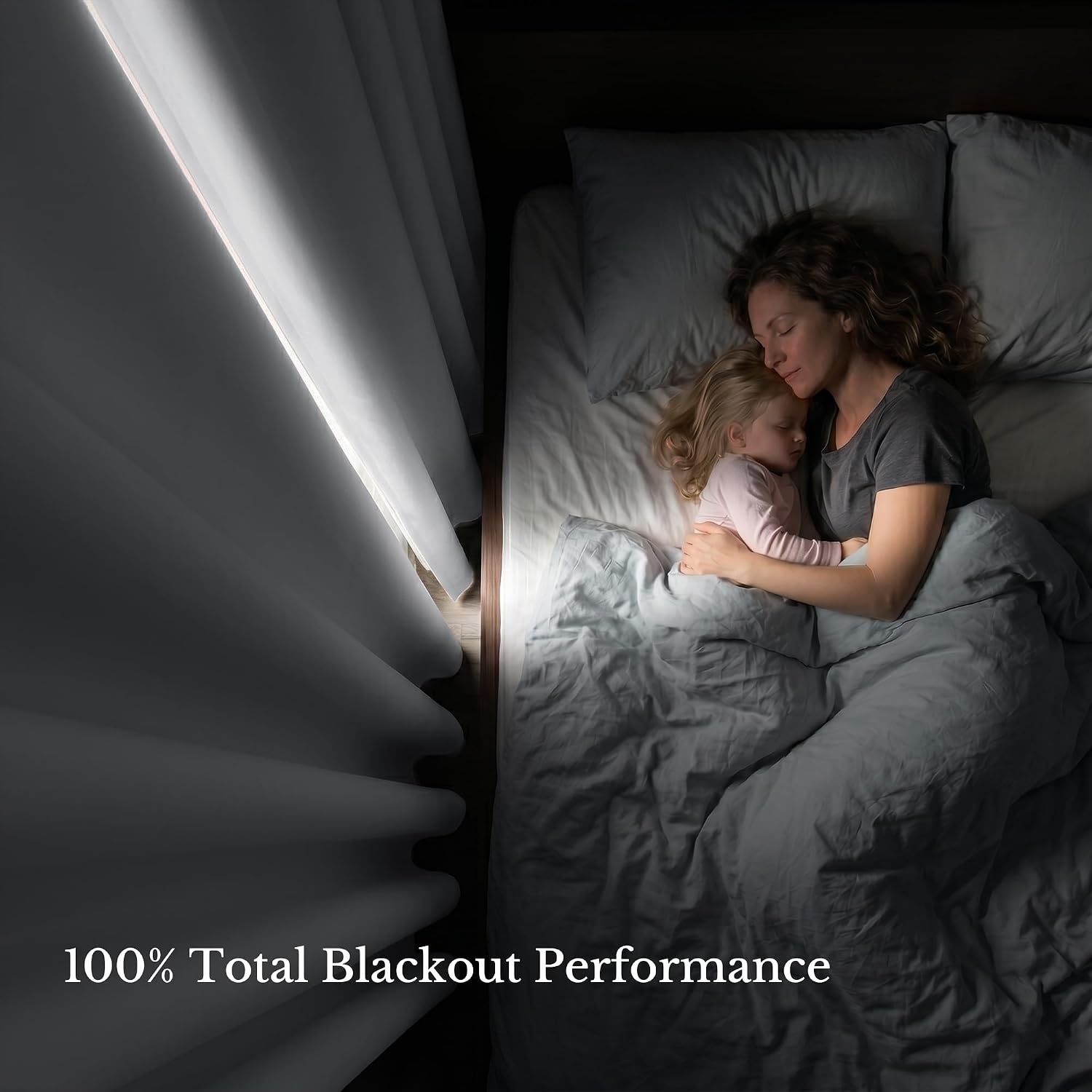 image:imageNICETOWN White 100 Blackout Curtains 84 inch Long for Bedroom 2 Pieces