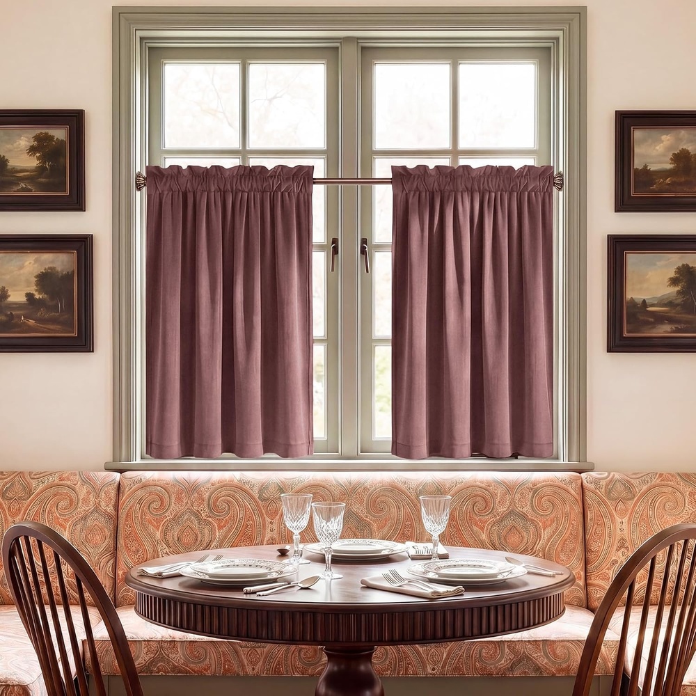 image:imageNICETOWN Black Velvet Blackout Curtains 96 inch Long 2 PanelsDusty Rose Pink