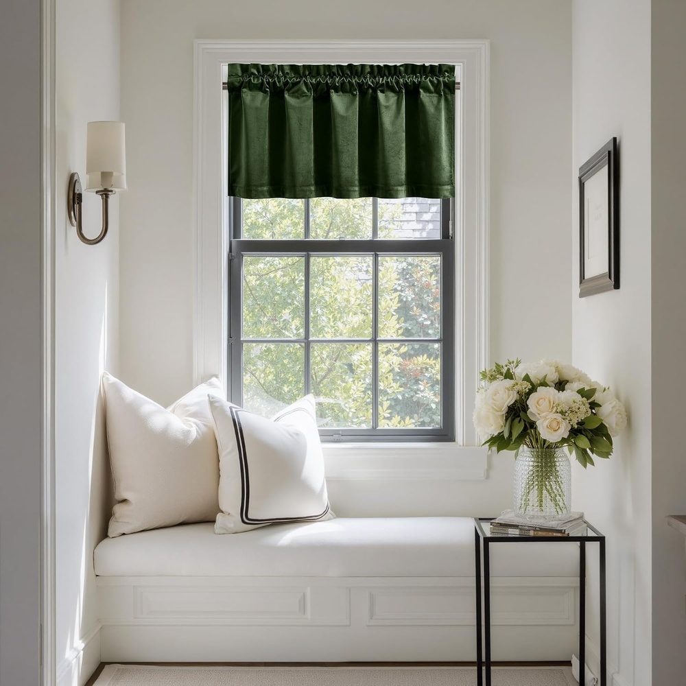 image:imageNICETOWN Black Velvet Blackout Curtains 96 inch Long 2 PanelsGreen Series Olive Green