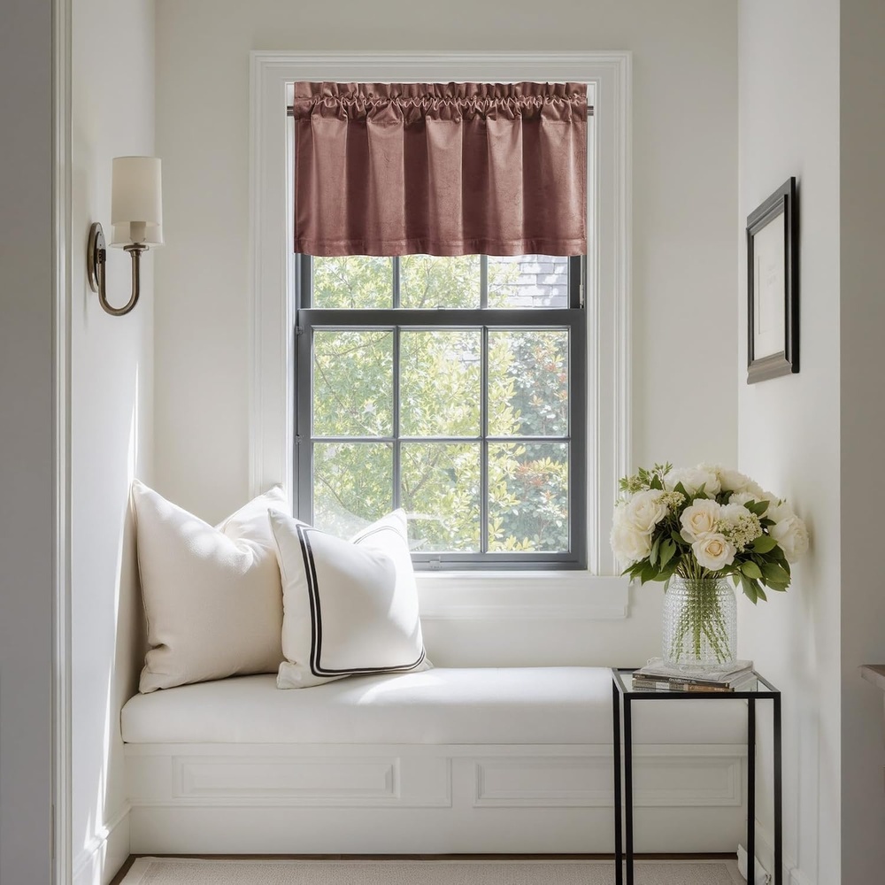 image:imageNICETOWN Black Velvet Blackout Curtains 96 inch Long 2 PanelsPink Series Dusty Rose Pink