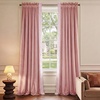 NICETOWN Black Velvet Blackout Curtains 96 inch Long 2 Panels(1 – Embroidered Trim – Blush Pink)