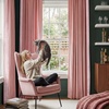 NICETOWN Black Velvet Blackout Curtains 96 inch Long 2 Panels(1 – Embroidered Trim – Blush Pink)