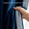 NICETOWN Black Velvet Blackout Curtains 96 inch Long 2 Panels(1 – Embroidered Trim – Navy Blue)