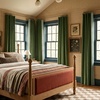 NICETOWN Black Velvet Blackout Curtains 96 inch Long 2 Panels(1 – Embroidered Trim – Olive Green)