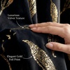 NICETOWN Black Velvet Blackout Curtains 96 inch Long 2 Panels(2 – Leaf Pattern – Black)