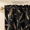 NICETOWN Black Velvet Blackout Curtains 96 inch Long 2 Panels(2 – Leaf Pattern – Black)