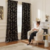 NICETOWN Black Velvet Blackout Curtains 96 inch Long 2 Panels(2 – Leaf Pattern – Black)