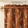 NICETOWN Black Velvet Blackout Curtains 96 inch Long 2 Panels(2 – Leaf Pattern – Burnt Orange)