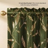 NICETOWN Black Velvet Blackout Curtains 96 inch Long 2 Panels(2 – Leaf Pattern – Olive Green)
