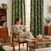 NICETOWN Black Velvet Blackout Curtains 96 inch Long 2 Panels(2 – Leaf Pattern – Olive Green)