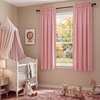 NICETOWN Black Velvet Blackout Curtains 96 inch Long 2 Panels(3 – Pom Pom – Blush Pink)