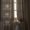 NICETOWN Black Velvet Blackout Curtains 96 inch Long 2 Panels(3 – Pom Pom – Ivory White)