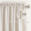 NICETOWN Black Velvet Blackout Curtains 96 inch Long 2 Panels(3 – Pom Pom – Ivory White)