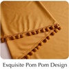 NICETOWN Black Velvet Blackout Curtains 96 inch Long 2 Panels(3 – Pom Pom – Mustard Gold)