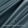 NICETOWN Black Velvet Blackout Curtains 96 inch Long 2 Panels(Blue Series – Slate Blue)
