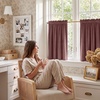 NICETOWN Black Velvet Blackout Curtains 96 inch Long 2 Panels(Dusty Rose Pink)