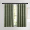 NICETOWN Black Velvet Blackout Curtains 96 inch Long 2 Panels(Green Series – Sage Green)