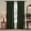 NICETOWN Black Velvet Blackout Curtains 96 inch Long 2 Panels(Green Series – Single Rod Pocket – Dark Green)