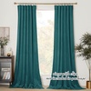 NICETOWN Black Velvet Blackout Curtains 96 inch Long 2 Panels(Green Series – Teal)