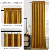 NICETOWN Black Velvet Blackout Curtains 96 inch Long 2 Panels(Mustard Gold)