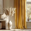 NICETOWN Black Velvet Blackout Curtains 96 inch Long 2 Panels(Mustard Gold)