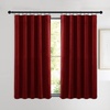 NICETOWN Black Velvet Blackout Curtains 96 inch Long 2 Panels(Red Series – Red)
