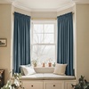 NICETOWN Black Velvet Blackout Curtains 96 inch Long 2 Panels(Slate Blue)