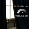NICETOWN Black Velvet Blackout Curtains 96 inch Long 2 Panels(Slate Blue)