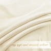 NICETOWN Black Velvet Blackout Curtains 96 inch Long 2 Panels(White Series – Ivory White)