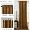 NICETOWN Black Velvet Blackout Curtains 96 inch Long 2 Panels(Yellow Series – Gold Brown)