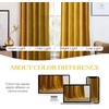 NICETOWN Black Velvet Blackout Curtains 96 inch Long 2 Panels(Yellow Series – Mustard Gold)