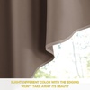 NICETOWN Blackout Window Treatment Pole Pocket Kitchen Tier Curtains- Tailored Scalloped Valance/Swags for Living Room (One Pair, 36 Wide by 63-inches Long Each Panel, Grey)(Cappuccino)