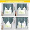 NICETOWN Blackout Window Treatment Pole Pocket Kitchen Tier Curtains- Tailored Scalloped Valance/Swags for Living Room (One Pair, 36 Wide by 63-inches Long Each Panel, Grey)(Greyish Blue)