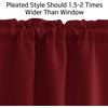 NICETOWN Blackout Window Treatment Pole Pocket Kitchen Tier Curtains- Tailored Scalloped Valance/Swags for Living Room (One Pair, 36 Wide by 63-inches Long Each Panel, Grey)(Burgundy Red)