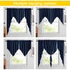 NICETOWN Blackout Window Treatment Pole Pocket Kitchen Tier Curtains- Tailored Scalloped Valance/Swags for Living Room (One Pair, 36 Wide by 63-inches Long Each Panel, Grey)(Navy)