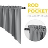 NICETOWN Blackout Window Treatment Pole Pocket Kitchen Tier Curtains- Tailored Scalloped Valance/Swags for Living Room (One Pair, 36 Wide by 63-inches Long Each Panel, Grey)(Silver Grey)