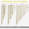 NICETOWN Blackout Window Treatment Pole Pocket Kitchen Tier Curtains- Tailored Scalloped Valance/Swags for Living Room (One Pair, 36 Wide by 63-inches Long Each Panel, Grey)(Light Beige)