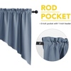 NICETOWN Blackout Window Treatment Pole Pocket Kitchen Tier Curtains- Tailored Scalloped Valance/Swags for Living Room (One Pair, 36 Wide by 63-inches Long Each Panel, Grey)(Stone Blue)