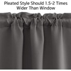 NICETOWN Blackout Window Treatment Pole Pocket Kitchen Tier Curtains- Tailored Scalloped Valance/Swags for Living Room (One Pair, 36 Wide by 63-inches Long Each Panel, Grey)(Grey)