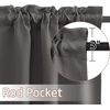 NICETOWN Blackout Window Treatment Pole Pocket Kitchen Tier Curtains- Tailored Scalloped Valance/Swags for Living Room (One Pair, 36 Wide by 63-inches Long Each Panel, Grey)(Grey)