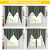 NICETOWN Blackout Window Treatment Pole Pocket Kitchen Tier Curtains- Tailored Scalloped Valance/Swags for Living Room (One Pair, 36 Wide by 63-inches Long Each Panel, Grey)(Dark Mallard)