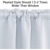 NICETOWN Blackout Window Treatment Pole Pocket Kitchen Tier Curtains- Tailored Scalloped Valance/Swags for Living Room (One Pair, 36 Wide by 63-inches Long Each Panel, Grey)(Greyish White)