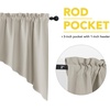 NICETOWN Blackout Window Treatment Pole Pocket Kitchen Tier Curtains- Tailored Scalloped Valance/Swags for Living Room (One Pair, 36 Wide by 63-inches Long Each Panel, Grey)(Natural)