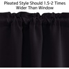 NICETOWN Blackout Window Treatment Pole Pocket Kitchen Tier Curtains- Tailored Scalloped Valance/Swags for Living Room (One Pair, 36 Wide by 63-inches Long Each Panel, Grey)(Black)