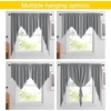 NICETOWN Blackout Window Treatment Pole Pocket Kitchen Tier Curtains- Tailored Scalloped Valance/Swags for Living Room (One Pair, 36 Wide by 63-inches Long Each Panel, Grey)(Silver Grey)